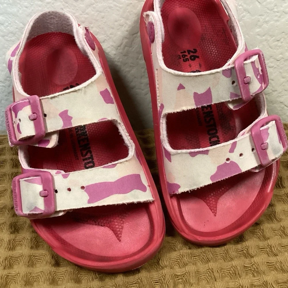 Birkenstock Rio Kids EVA Sandals Pink Camo Size 35 EU Youth 26 US C8